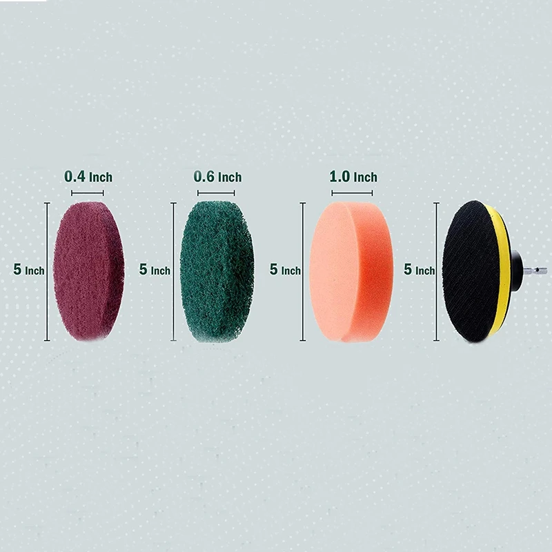 Drill Brush Set Extend Long Attachment Scrub Pads Sponge Power Scrubber Cleaning Kit for Grout Tile Carpet Sink Bathtub | Инструменты