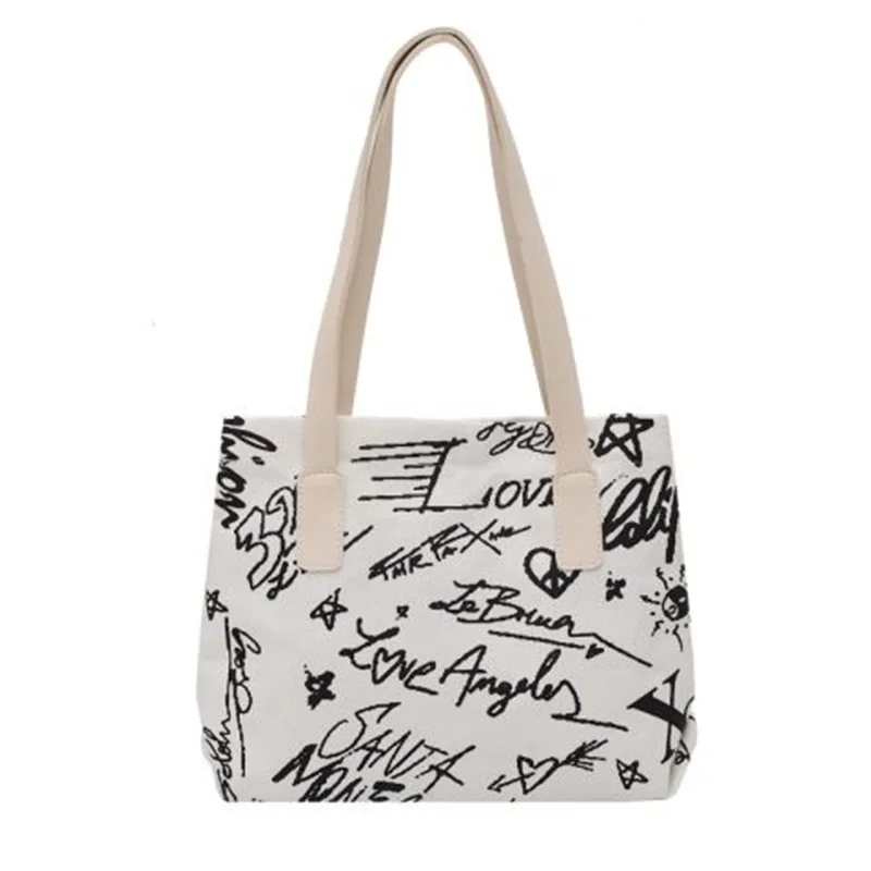 

Fashion Large-capacity Personalized Graffiti Canvas Bag for Women 2020 New Tote Bag Trendy Ins Wild Single Shoulder Handbag