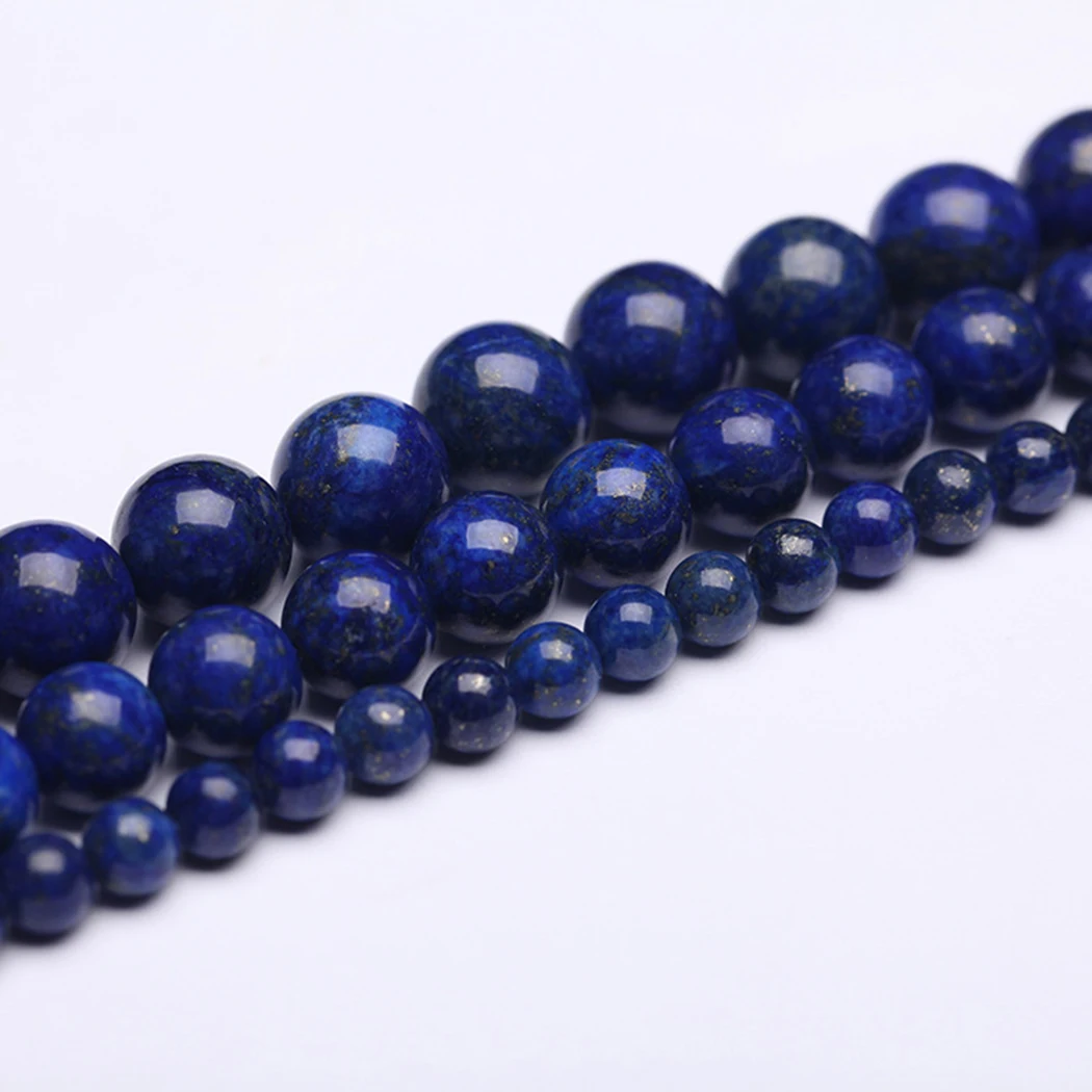 Натуральный Лазурит 4-12 мм круглые бусины из драгоценного камня для изготовления