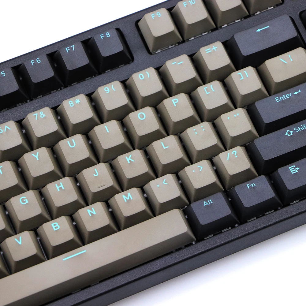 

Колпачки для клавиш Double shot PBT Черные Серые смешанные синие слова Dolch 108 87 профильные колпачки для клавиш MX переключатели колпачки для клавиат...