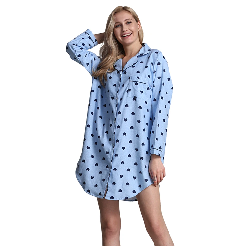 100% хлопок ночная сорочка женская рубашка большое размер Рубашка юбка ночнушка