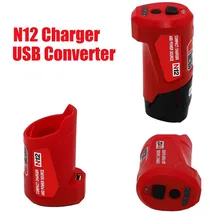 N12 Charger Converter USB Power Charging Adapter For Milwaukee 48-59-1201 M12 Li-Ion Battery Adapter Mobile Phone Power Supply