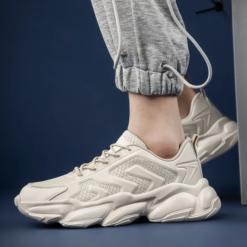 

CYYTL Fashion Men's Leather Shoes Outdoor Sneakers Breathable Walking Non Slip Increased Sports Running Tennis Fitness Footwear