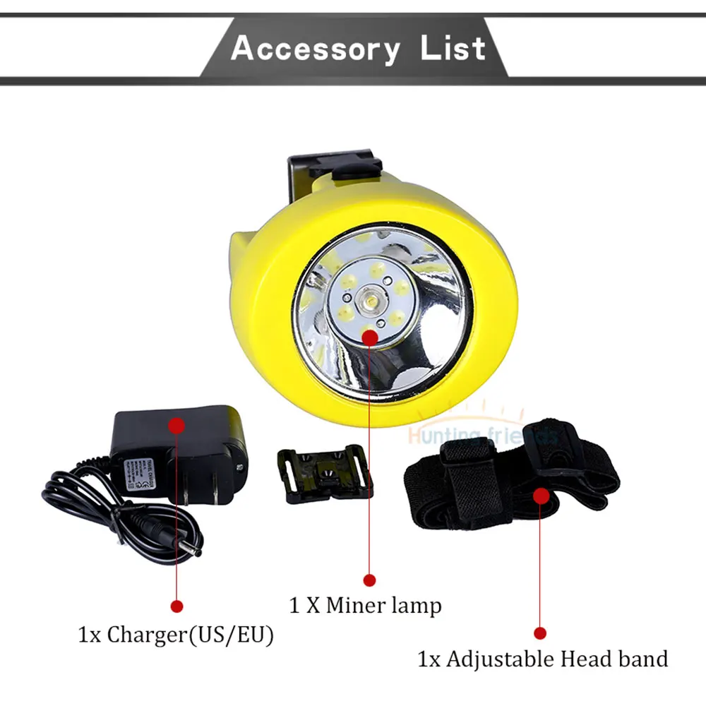 구매 사냥 친구 안전 광산 램프 화이트 라이트 충전식 헤드 램프 광부 LED Coon 사냥 조명 방수, 50 개