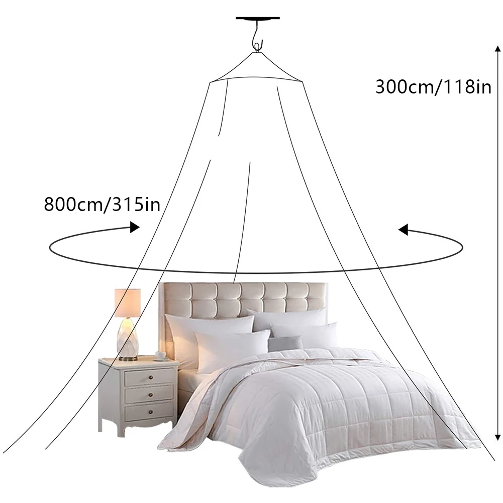 

Bed Canopy Princess Dome Polyester Mosquito Net With Lace Decoration Breathable Anti-Mosquito For Bedroom Net Bedding Dome Tent