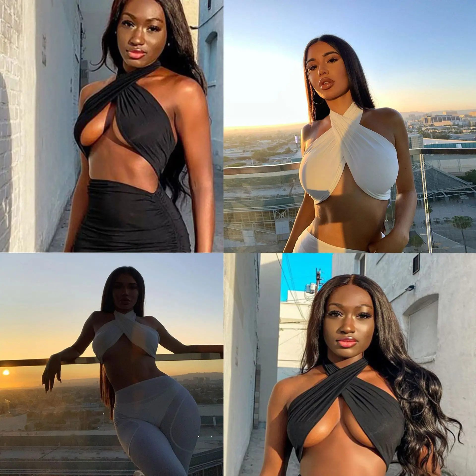 

Sexy Breast Wrap Top Women Lady Female Crop Tops Sleeveless T-Shirt Tank Summer Beach Vest Bare Midriff Fashion Clothes 2021