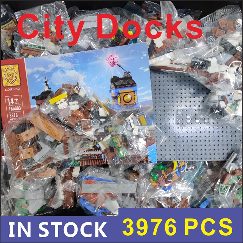 

Big Movie Series City Docks Model 70657 3976PCS Building Blocks With Figures Bricks Kid Education Toys Birthday Gifts
