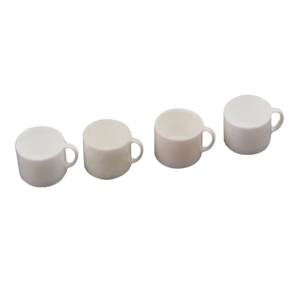 4pcs White Coffee Cup Tea Cups - 1/12 Scale Dollhouse Miniature Kitchen Accessories | Игрушки и хобби