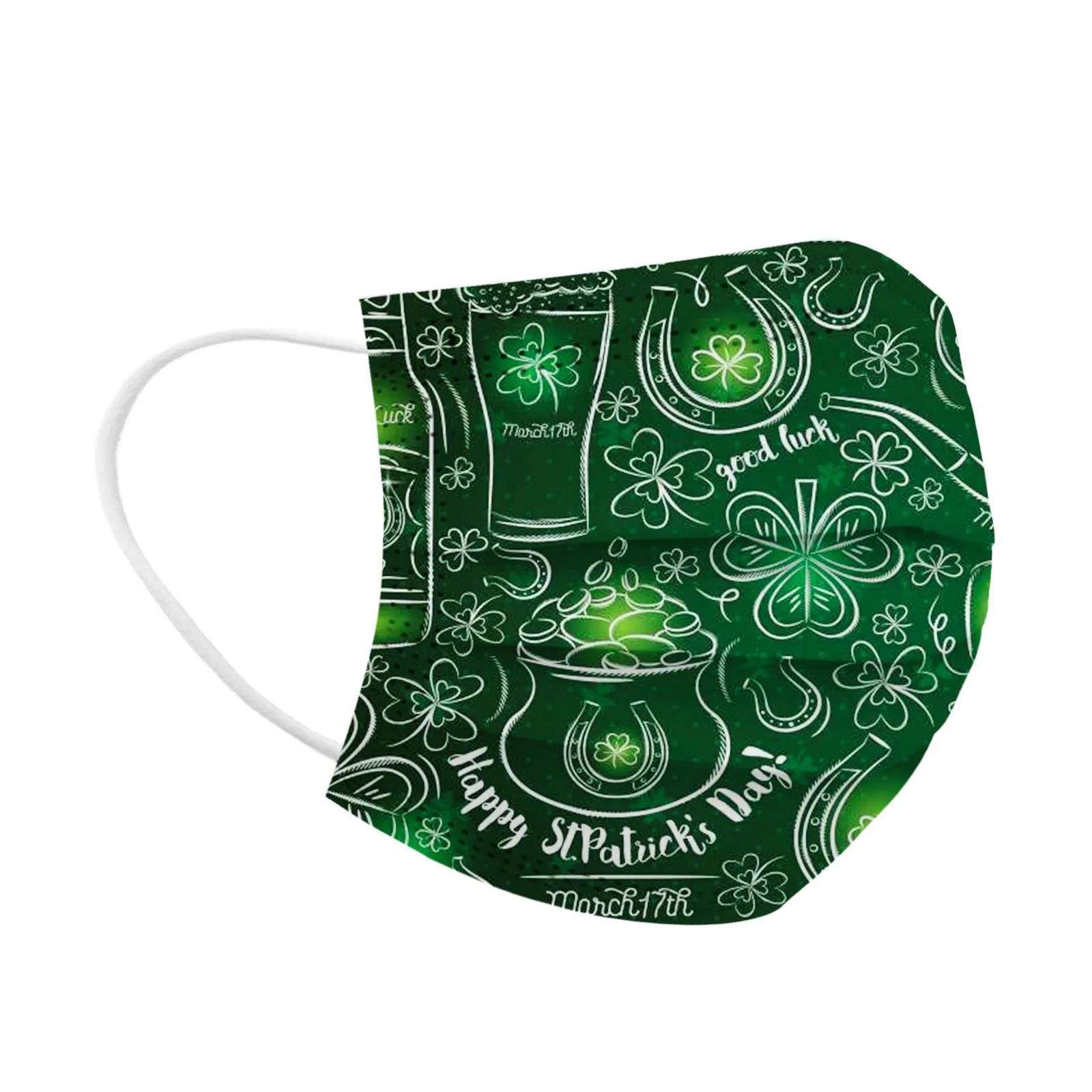

Face Mask Adult St. Patrick's Day Three Layer Protective Breathable Mask Reusable Face Mask 12h Shipping Dustproof Washable