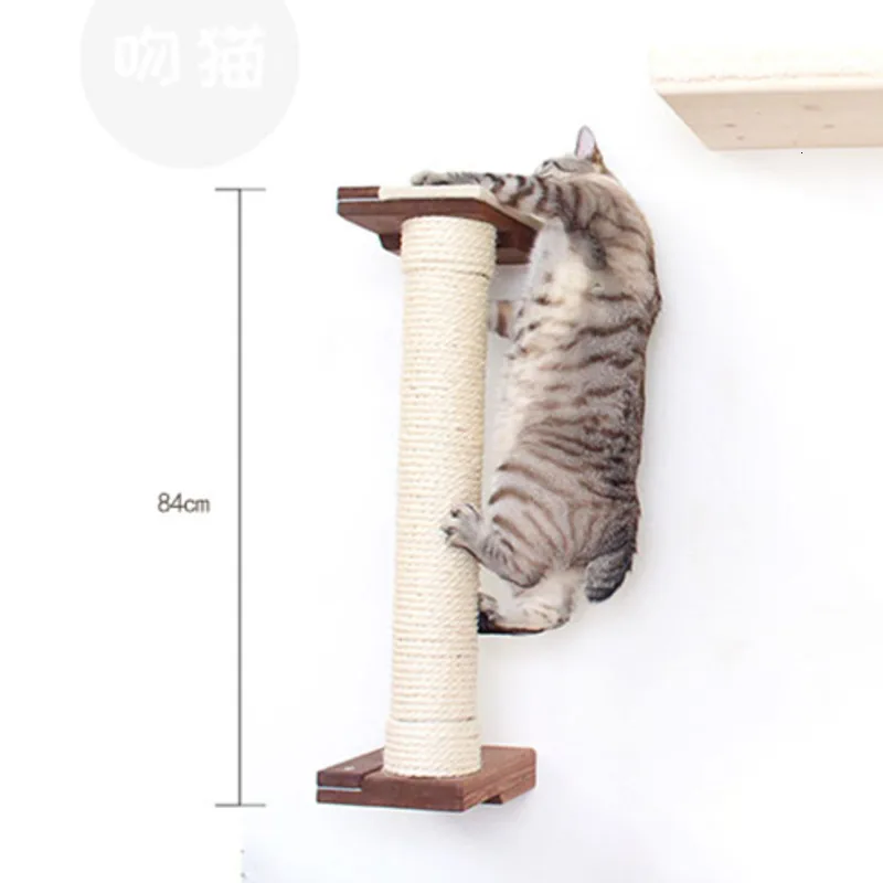 Настенное крепление для кошек скребок котенок скалолазание Когтеточка из сизаля