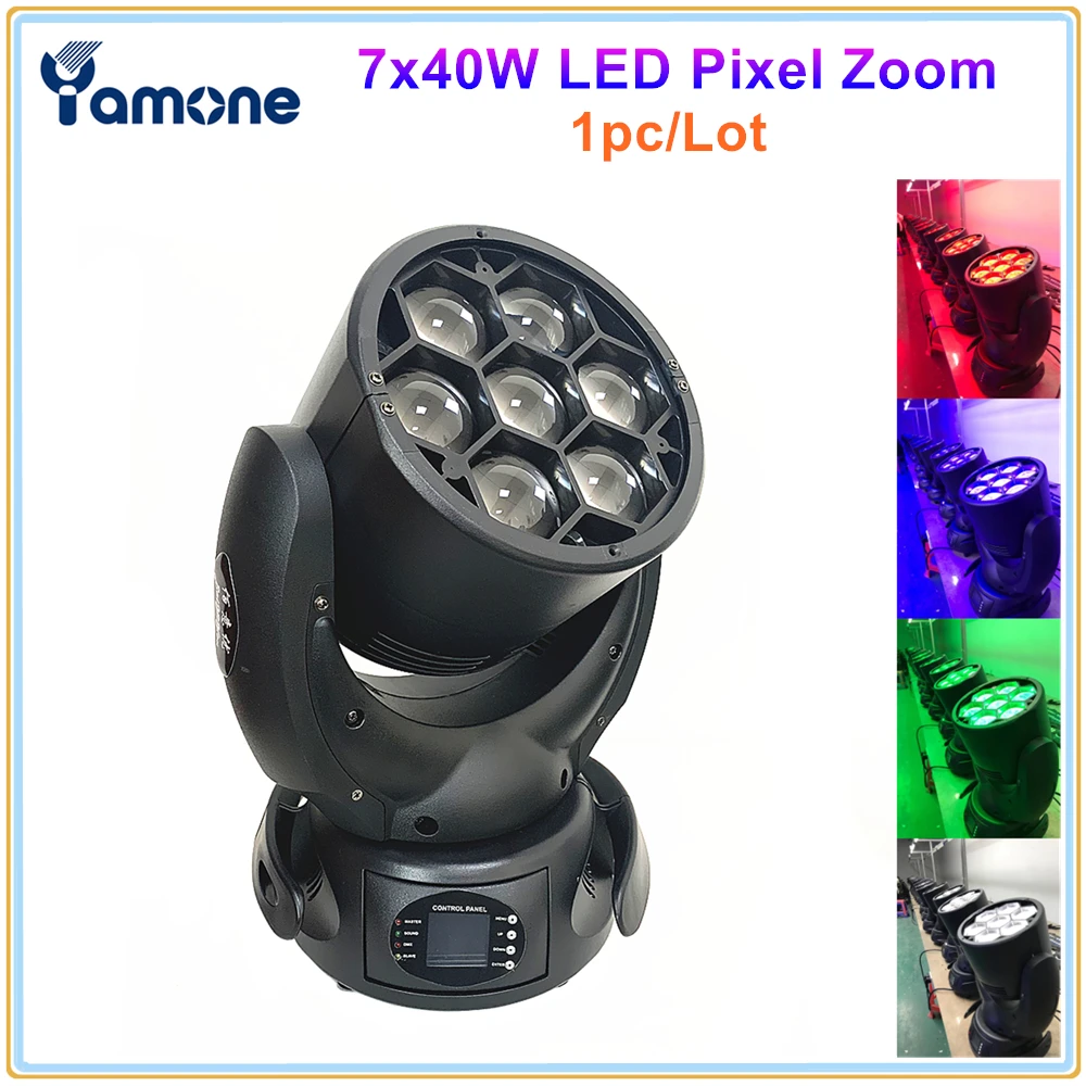 

1pc/Lot 7*40w Led Zoom Moving Head Light RGBW 4In1 Mini Bee Eye Beam Lyre Wash Pixel Control LED Stage Light