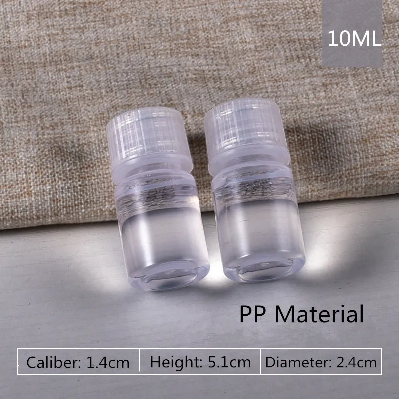 10ML clear 2 шт./лот многоразовые пластиковые бутылки с широким горлышком с винтовой крышкой пищевой Полипропиленовый Контейнер 5 мл-500 мл - Цвет: 10ML clear