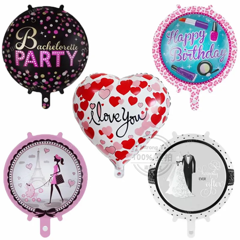 10 шт. 18 дюймов сердце круглой формы Париж для девушек Фольга воздушные шары