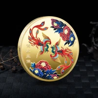 good luck to you chinese style luan feng chengxiang phoenix commemorative medal fu gold coin silver coin metal badge crafts