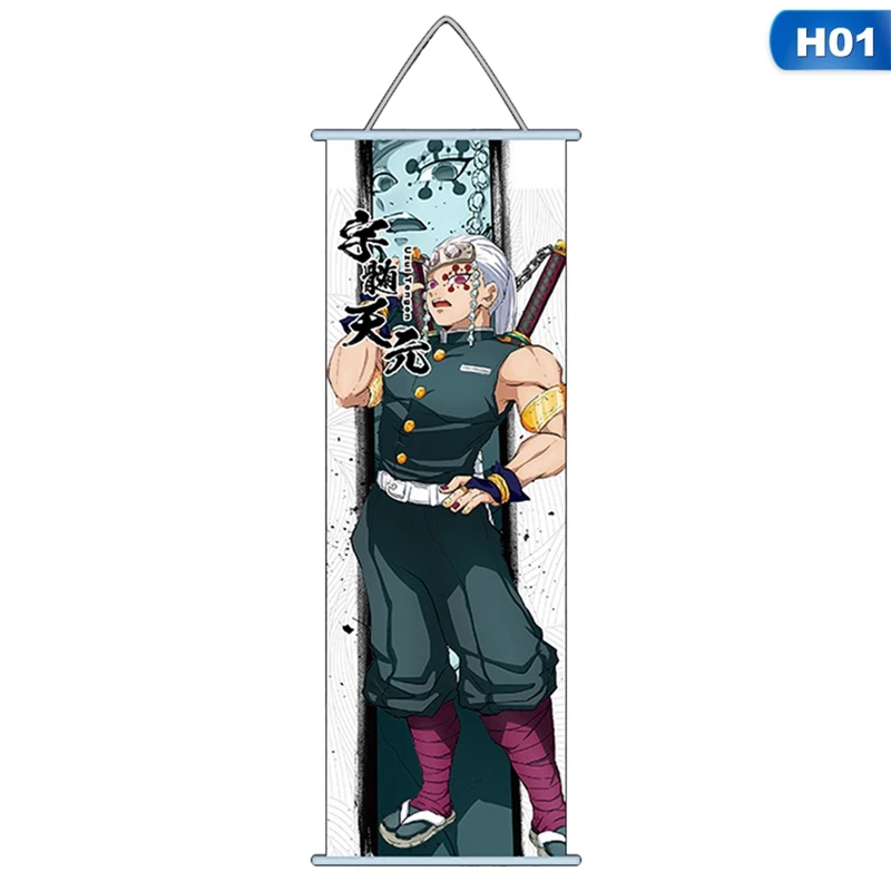 Японское аниме картины рассекающие демонов ткань искусственная стена прокрутка