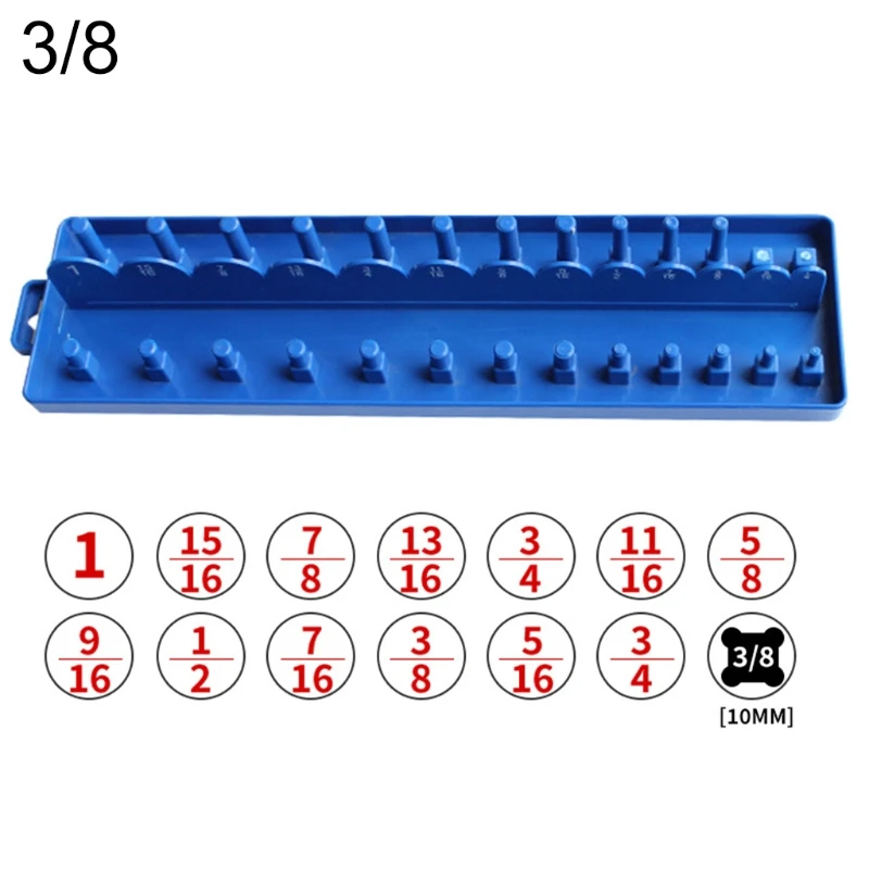 

1/4" 3/8" Socket Sleeve Storage Bracket Holder Garage Collection Tool Metric Durable Plastic Home Tool Accessories Tray