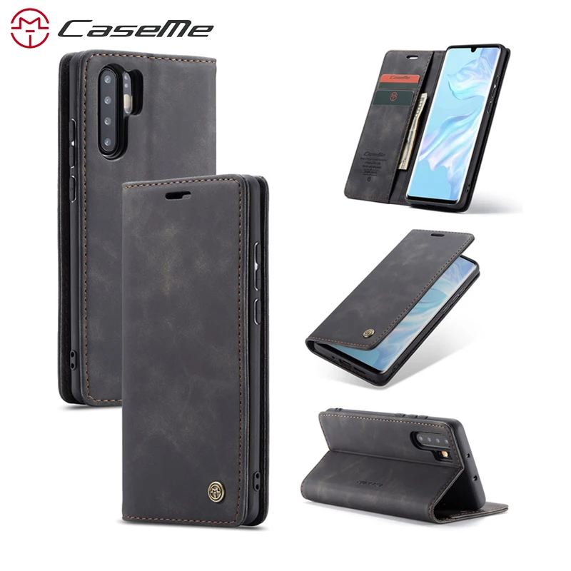 

For P30 Pro Case Luxury Magnetic Retro Leather Flip Wallet Phone Cover for Huawei P30 Pro with Card Slots CaseMe