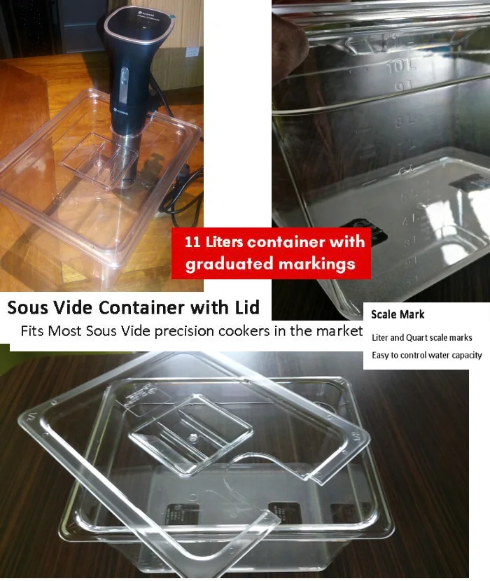 Контейнер для Су вид с крышкой циркулятора Sous Vide кулинарная плита емкостью 11