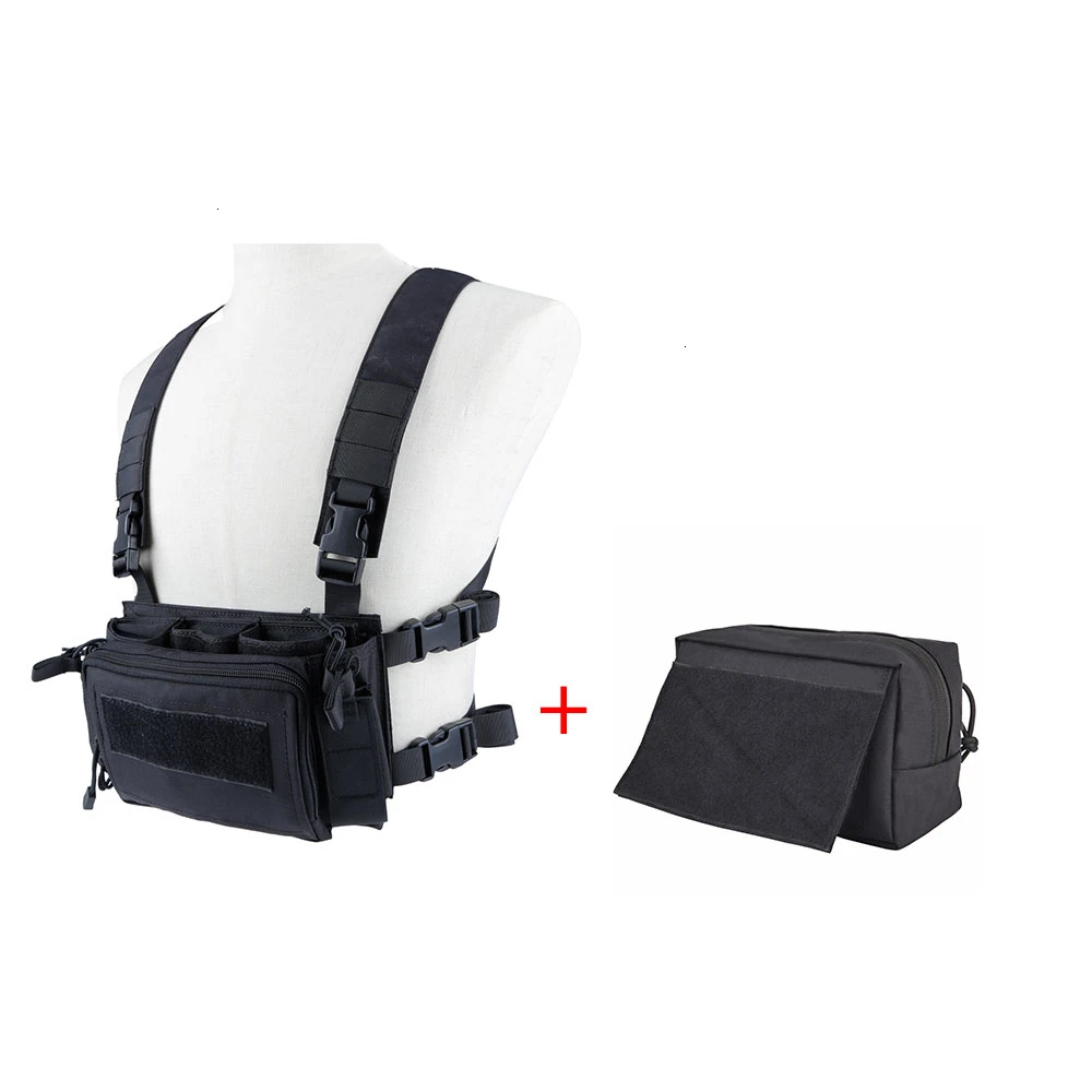 Chestrig set Black Тактический жилет Army Грудь Rig Carrier Armor X Жгут винтовка Пистолетная обойма сумка CRX охотничье оборудование аксессуары нагрудные установки - Цвет: Chestrig set Black