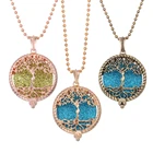 Ожерелье с распылителем ароматерапии Древо жизни, открытые винтажные кулоны, коробка с подвесками, аромадиффузор для ароматерапии, ожерелье с распылителем эфирного масла