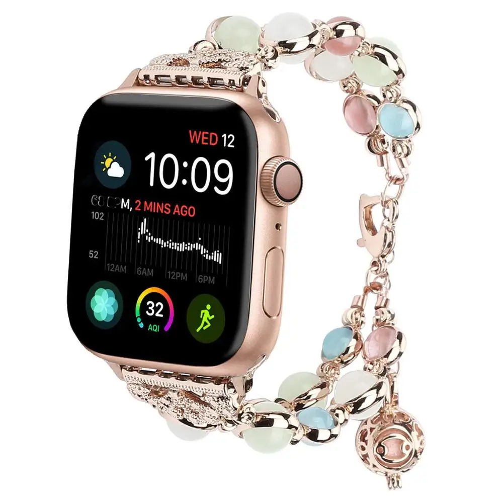 Светящийся браслет ремешок для apple watch 44 мм 40 женский 42 38 ювелирное изделие iwatch