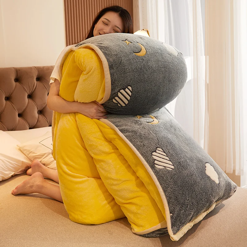 Домашний текстиль 1 шт. Фланелевое стеганое одеяло мягкое теплое Коралловое