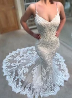 robe de mariee hot lace mermaid long wedding dresses sleeveless wedding bridal gowns vestido de novia