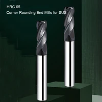 hrc65 arc milling cutter alloy coating tungsten steel tool cnc maching endmill corner rounding end mills for stainless steel sus
