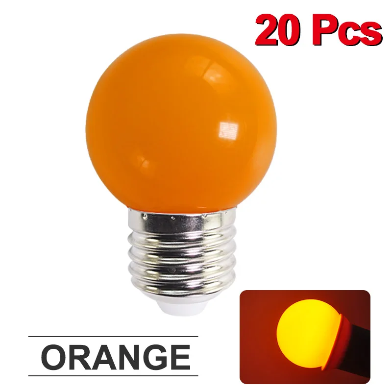 Orange 20 шт./лот Светодиодная лампа E27 лампа 3 Вт красочные лампада ампулы SMD 2835 Flash светильник RGB Светодиодный светильник для домашнего декора светильник переменного тока 220V шарики во всем мире - Испускаемый цвет: Orange