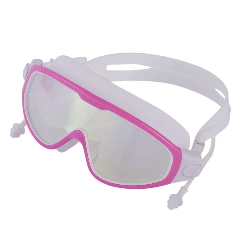 

Professional Swimming Goggles HD Definition Waterproof Anti Fog Flat Mirror Glasses Frame Lens Eyewear With Ear Plug