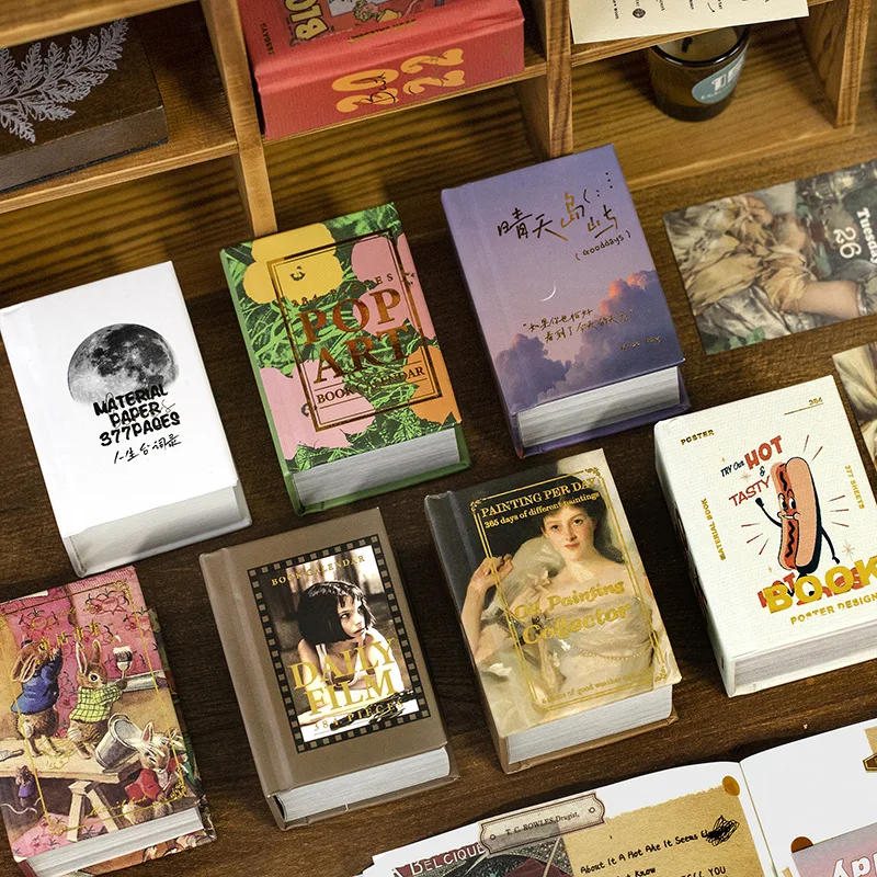 

384 Pcs/Set Vintage Calendar Book 2022 INS Style Scrapbooking Sticker Label Portable Calendars Mini Kawaii Stationery