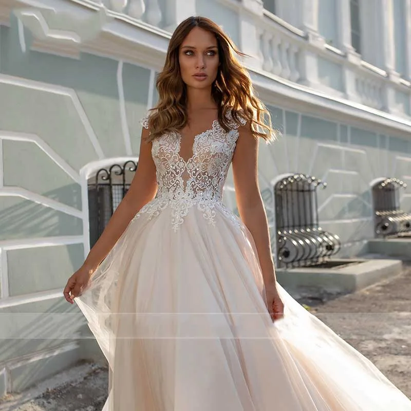 

BAZIIINGAAA Simple Wedding Dress Lace Little Beading Strapless Dress Luxury WeddingGowns Bridal Can Be Washed Bride Dresses