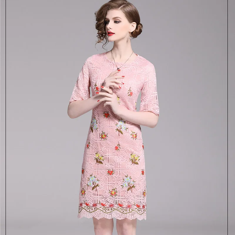 Женское платье новинка 2019 с принтом кружевное элегантное вышивкой вечерние