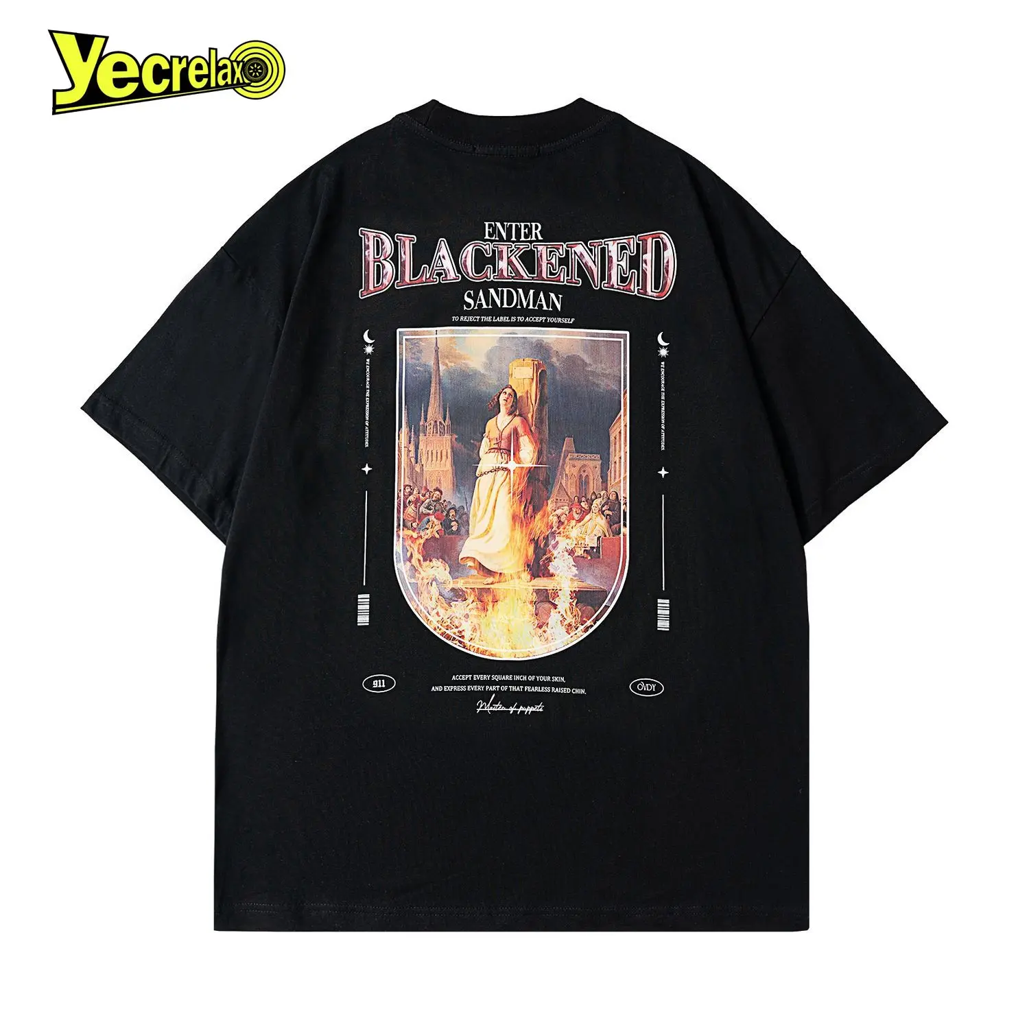 

Harajuku Retro Hip Hop Streetwear Tops Graphic Print T Shirts Men Summer Short Sleeve Casual Loose Cotton Tshirt Male Clothing