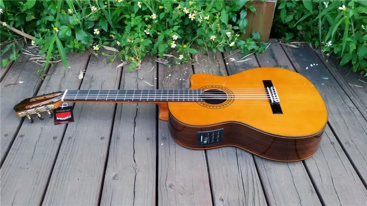 Электрическая испанская гитара с вырезом 39 дюймов акустическая ручной работы из