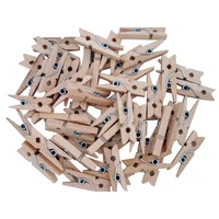 100 pcsset 25mm mini wooden clip natural craft pin line photo baby