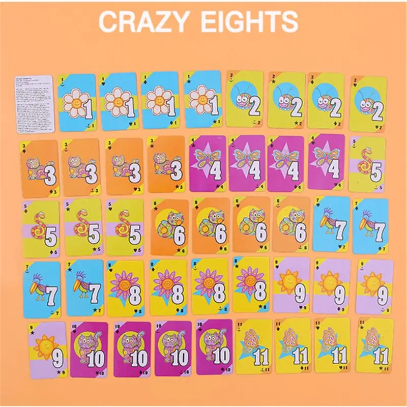 Набор детских карточных игр старая горничная Go Fish Hearts Crazy Eights семейные вечерние