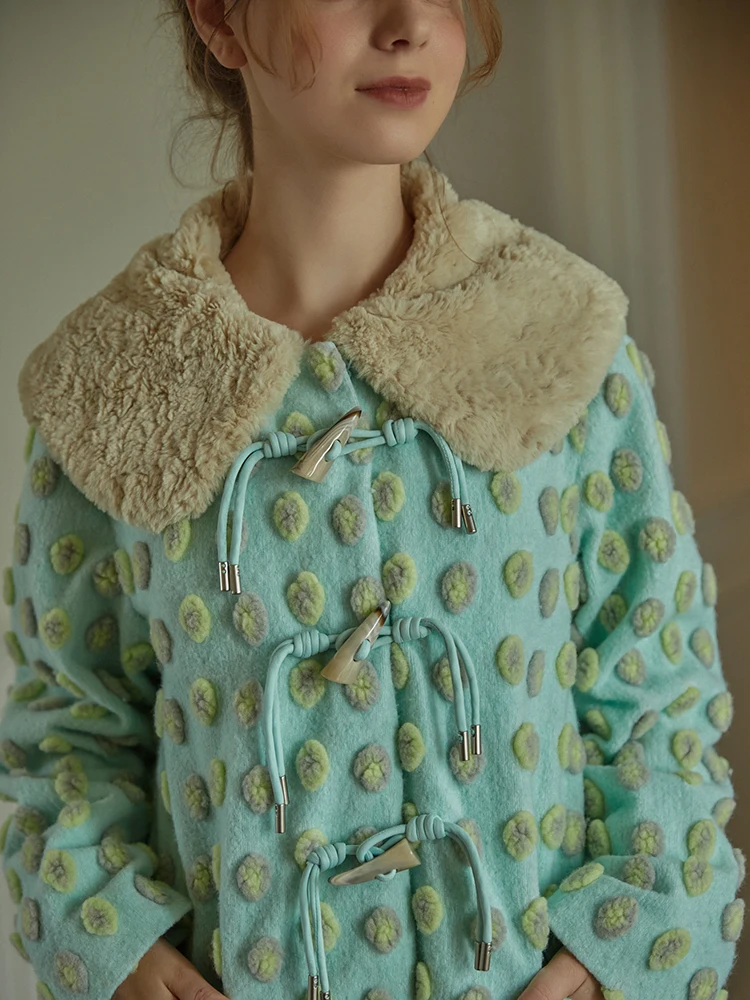 Осенне-зимнее пальто женская корейская мода свежая шерстяная куртка в стиле