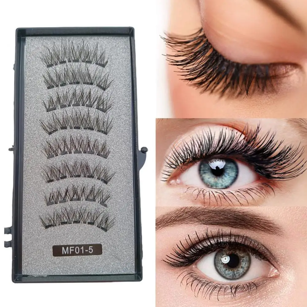 

8pcs Magnets Eyelashes Natural Long False Eyelashes Dramatic Lashes Extension Fake Eyelash For Makeup
