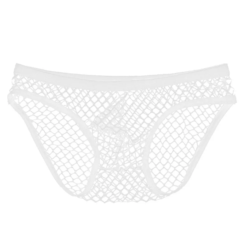 White Sissy Мужское нижнее белье, прозрачные сетчатые дизайнерские трусы с низкой посадкой, Т-образные стринги, бикини, трусы, нижнее белье, сексуальные мужские трусы - Цвет: White
