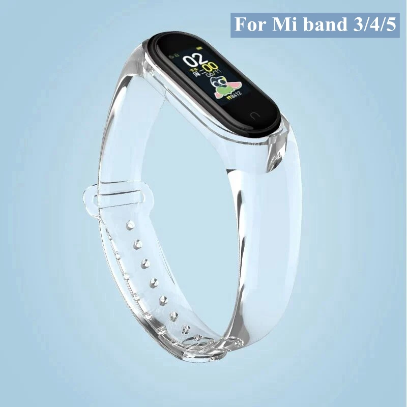 Прозрачный ремешок для Xiaomi Mi band 4 5 3 прозрачный браслет Xiomi band5 band4 band3 Corea Miband