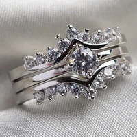 three layer diamond ring european and american platinum plated mens or womens engagement