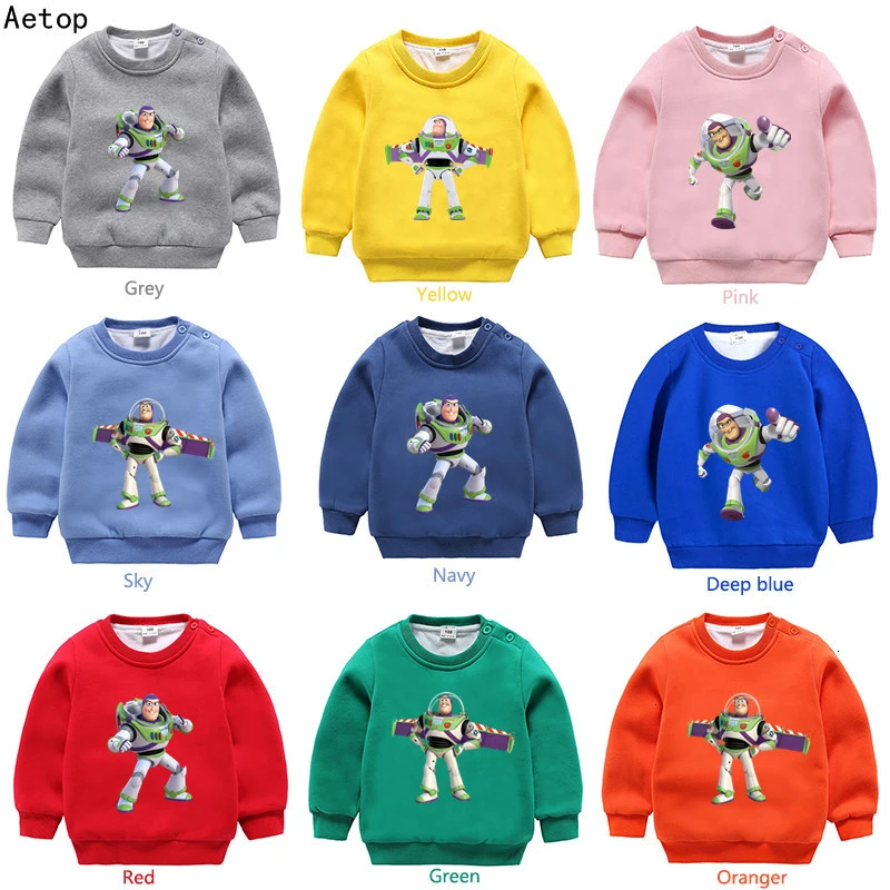 От 3 до 9 лет Базз Лайтер зима плюс бархатный свитер для мальчиков и девочек