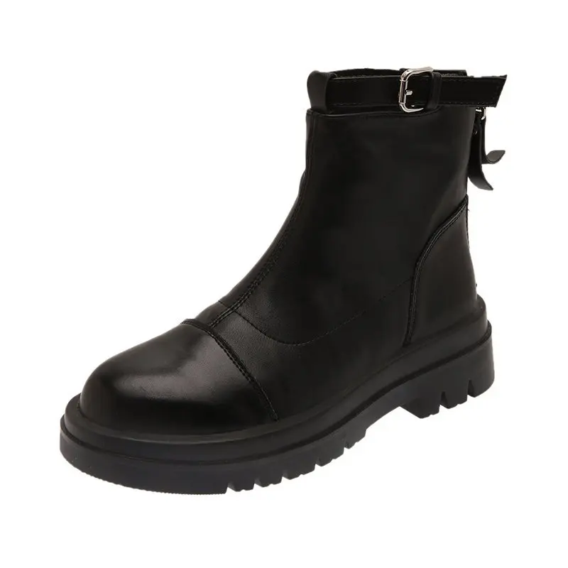 

Женские мотоциклетные ботильоны из натуральной кожи, на среднем каблуке