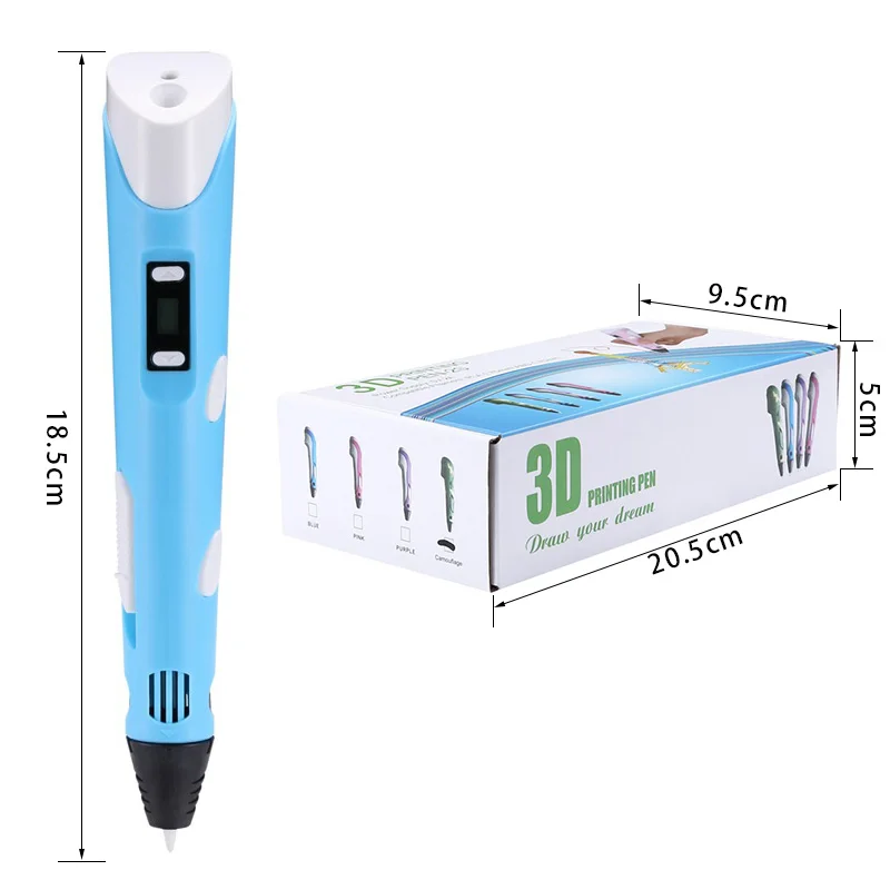 

3D Printing Pen with USB Digital Display 3D Pen PLA Filament 3D Graffiti Drawing Pen For Kids Educational Toys Birthday Gift