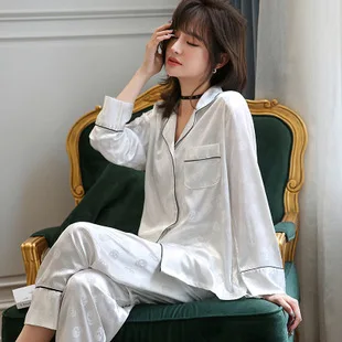 

Bingsi Pajamas Women's Spring Summer New Long Sleeve Cardigan Can Be Worn Outside Korean Large Size Solid Color Home Clothes