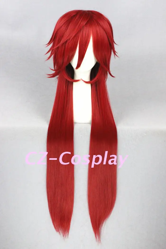 Anime Black Butler Grell Sutcliff 100cm Long Red Cosplay Wig Heat Resistent Hair Wigs | Costumes
