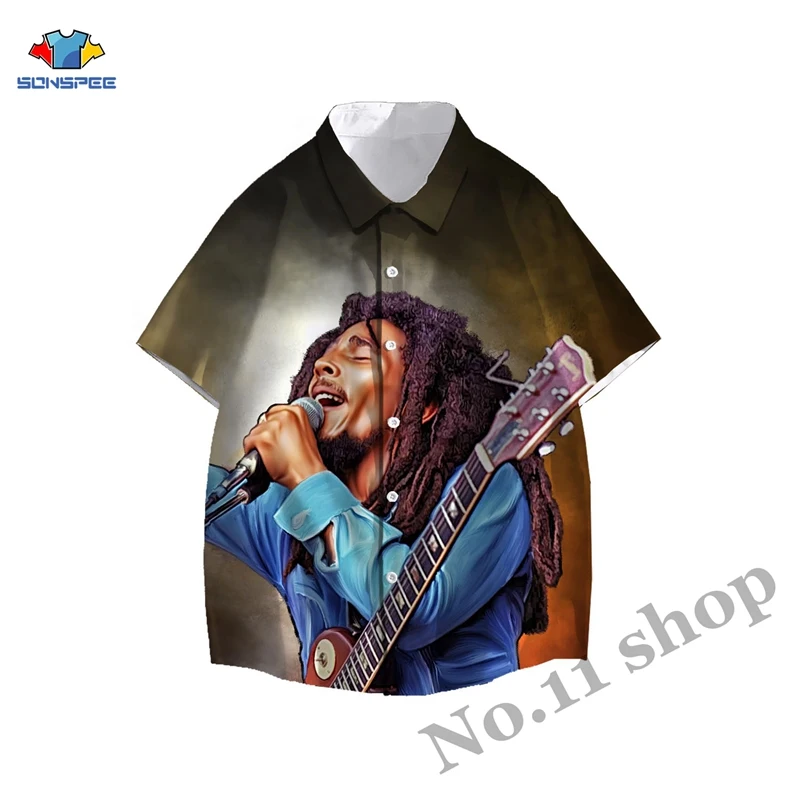 Bob Marley/Гавайский пляжный кардиган Летняя Модная рубашка с короткими рукавами