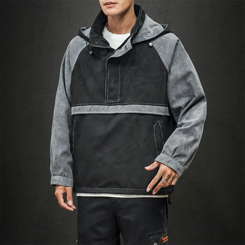 2020 лоскутный пуловер с капюшоном куртка ветровка мужской спортивный костюм