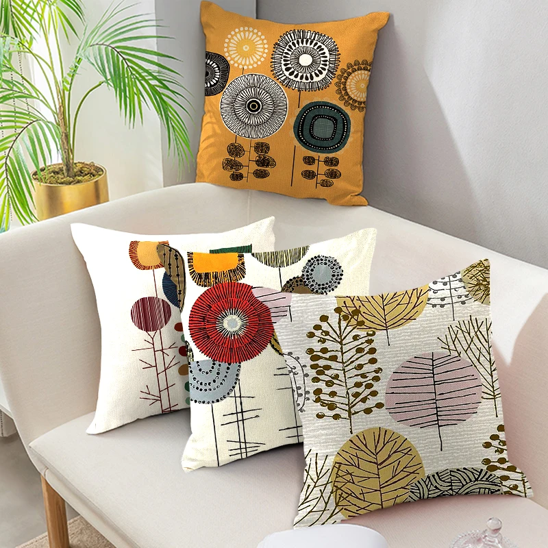 Fuwatacchi наволочка льняная с принтом для стула наволочки украшения дома дивана 45 см